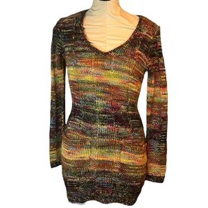 FairyCore Indie Full Knit Multicolor Sweater Dress